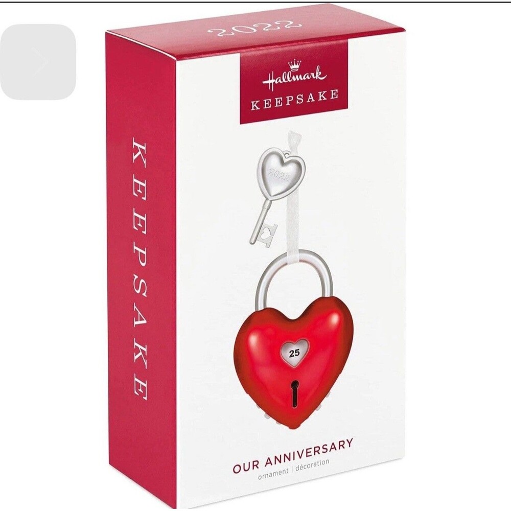 Hallmark Ornament 2022 - Our Anniversary lock And key Milestone Anniversary Dial